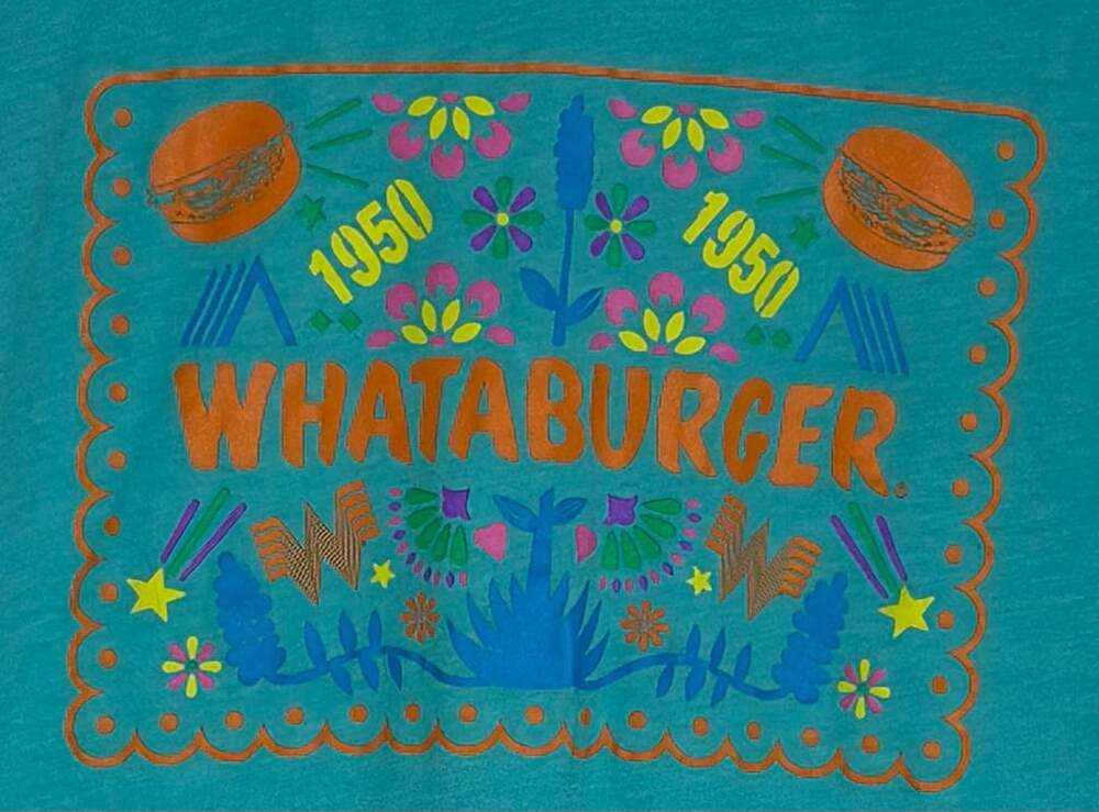 Tumbleweed Texstyles Whataburger T-Shirt Size Large Turquoise Graphic Tee